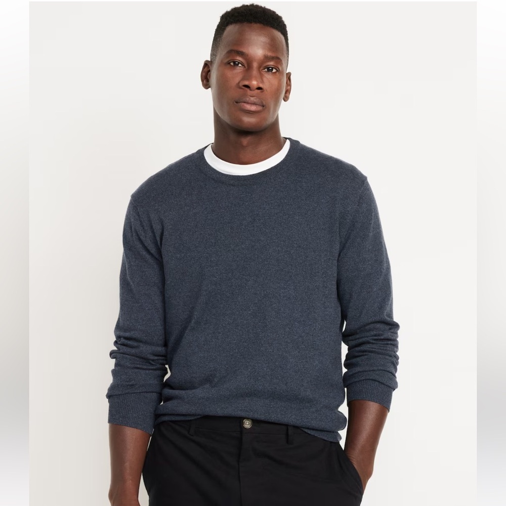 Old Navy Men's Core Crewneck Sweater In Heather Navy Size Large
